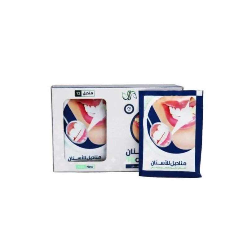 مدي الحياة مناديل تبييض الاسنان 12 منديل